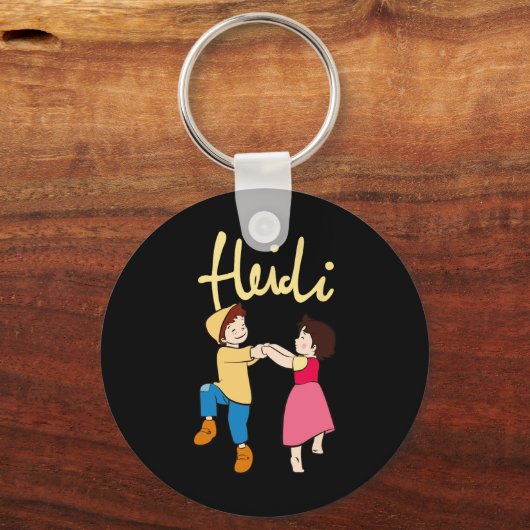 Heidi en Peter dansen met Logo-gele Cartoon T Sleutelhanger (Voorkant)