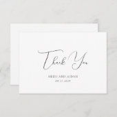 Heidi Hedendaags Script Modern Elegant Wedding Bedankkaart (Voorkant / Achterkant)
