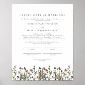 HEIDI Mountain Wildflower huwelijkscertificaat Poster (Voorkant)