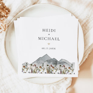 HEIDI Muted Tone Boho Wildflower Bruiloft Servet