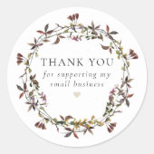 HEIDI Muted Tone Boho Wildflower Small Business Ronde Sticker (Voorkant)