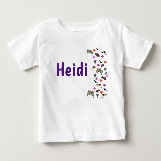 Heidi, naamlogo met Australische dieren, (Voorkant)
