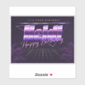 Heidi Name Prénom lila retro Sticker (Feuille)