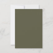 HEIDI Olive Green Wedding RSVP Kaart (Achterkant)