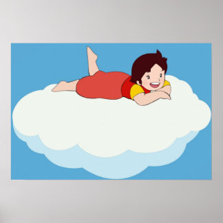 Heidi op een wolk van het meisje uit de Alpen Poster