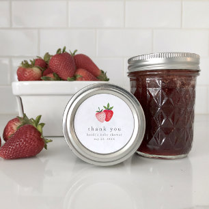 HEIDI Pink Strawberry Jam Baby shower Dank u Ronde Sticker