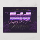 Heidi prénom carte postale violette anniversaire (Devant)