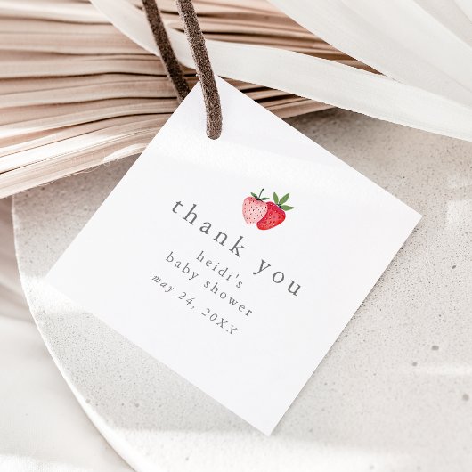 HEIDI Roze Aardbei Meisje Baby shower Dank u Bedankjes Labels