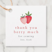 HEIDI Roze Aardbei Meisje Dank u Berry Much Bedankjes Labels (Voorkant)