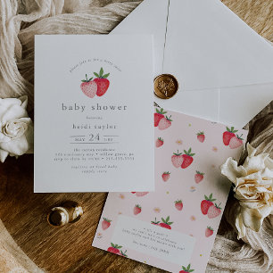 HEIDI Roze Berry Sweet Strawberry Meisje Baby show Kaart