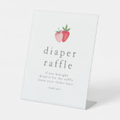 HEIDI Roze Berry Zoet Baby shower Luier Raffle Reclamebord Met Voetstuk (Voorkant)