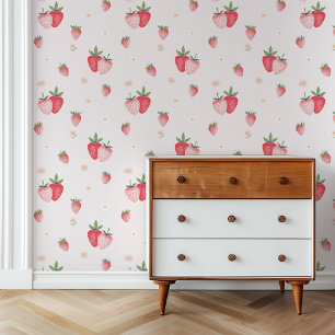 HEIDI Schattige Roze Boho Aardbei Baby Meisje Kwek Behang