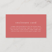 HEIDI Unique Rode Zomer Boho Eenvoudig Baby shower Informatiekaartje (Voorkant)