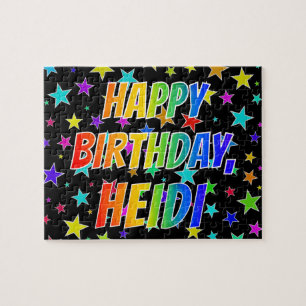"HEIDI" Voornaam, geun "HAPPY BIRTHDAY" Legpuzzel