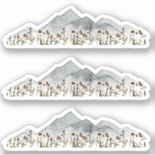 HEIDI Waterverf Bergen & Kleurrijke Wildbloemen Sticker