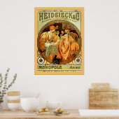 Heidsieck en Co.  Mucha Champagne Poster (Keuken)