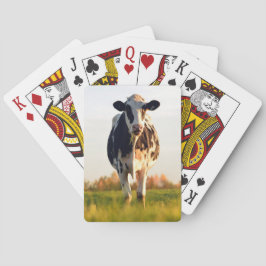 Heifer in het weiland pokerkaarten