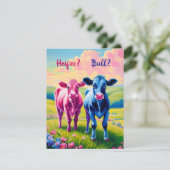 Heifer of Bull Westerne stijl Geslacht onthullen Kaart (Staand voorkant)