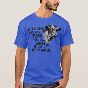 Heifer tussen het T-shirt Jezus Farmer