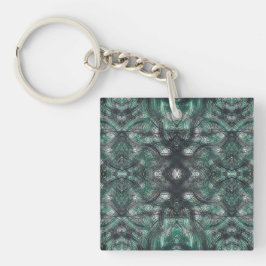 Heights Abstract Dark Green Black Watercolor Art Sleutelhanger