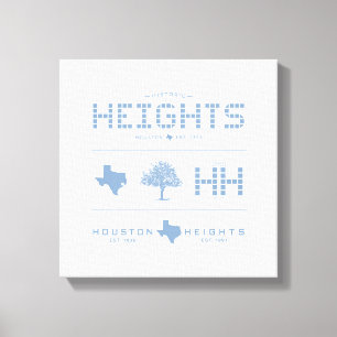 Heights Design Collection, Blauwe Tegel, Houston T Canvas Afdruk