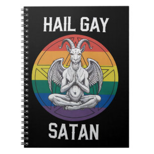 Heil Gay Satan Grappige Goth Gotische Geit LGBTQ Notitieboek