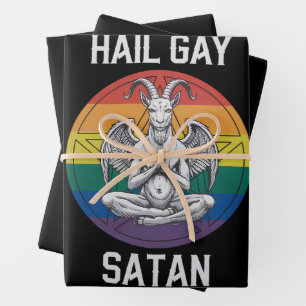 Heil Homoseksuele Satan Grappige Goth Gotische Gei Inpakpapier Vel