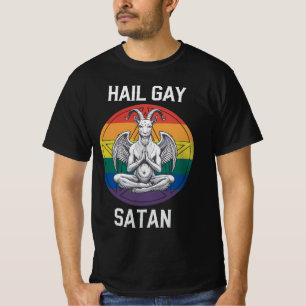 Heil Homoseksuele Satan Grappige Gothische Gotisch T-shirt