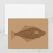 Heilbot Vis Briefkaart (Voorkant / Achterkant)