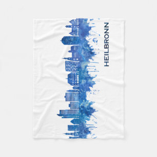 Heilbronn Germany Skyline Blue Fleece Deken