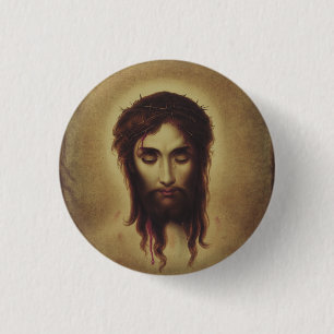 Heilig Aanschijn van Jezus Christus Ronde Button 3,2 Cm