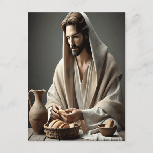 Heilig Avondmaal: Jezus breekt heilig brood Briefkaart (Voorkant)