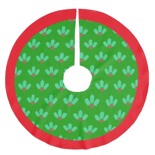 Heilig Berry Pattern over Groen Kerstboom Rok (Voorkant)