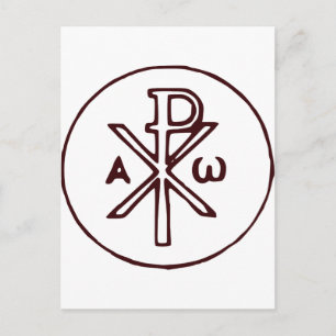 Heilig Chi-Rho Christogram Fijne Kunst Briefkaart