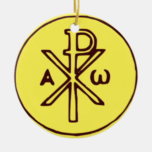 Heilig Chi-Rho Christogram Kunstwerk Keramisch Ornament