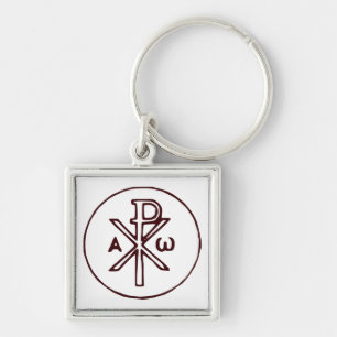 Heilig Chi-Rho Christogram Kunstwerk Sleutelhanger