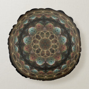 Heilig esoterisch fractaal rond ornament kussen