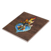  Heilig Flaming Heart Wall Plaque Tegeltje (Zijkant)