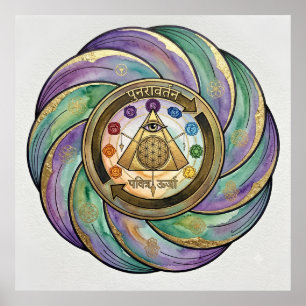 Heilig Geometrie Manifestatie Symbool Poster
