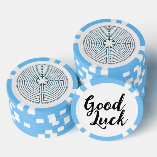 Heilig Geometriesymbool - Chartres Labyrint 1 Poker Chips (Opstapeling)