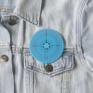 Heilig Geometriesymbool - Chartres Labyrint 1 Ronde Button 7,6 Cm
