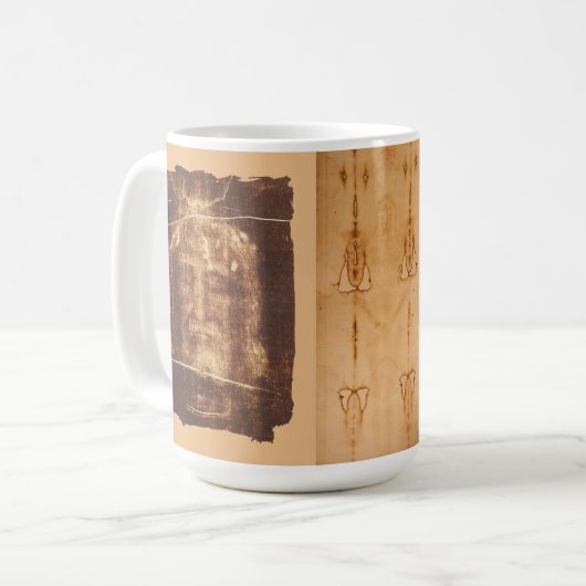 Heilig Gezicht van Jezus - Lijkwade van Turijn Mok (Voorkant links)