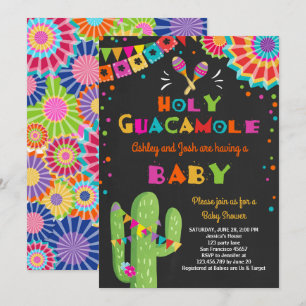 Heilig Guacamole Fiesta Baby shower nodigt Mexicaa Kaart