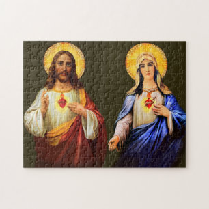 Heilig hart & Immaculaat Kunstkatholiek Puzzle Legpuzzel