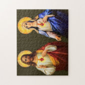 Heilig hart & Immaculaat Kunstkatholiek Puzzle Legpuzzel (Verticaal)