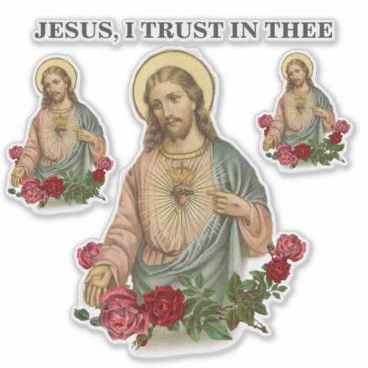 Heilig Hart Jezus Religieus Goddelijk Genade Vertr Sticker (Voorkant)