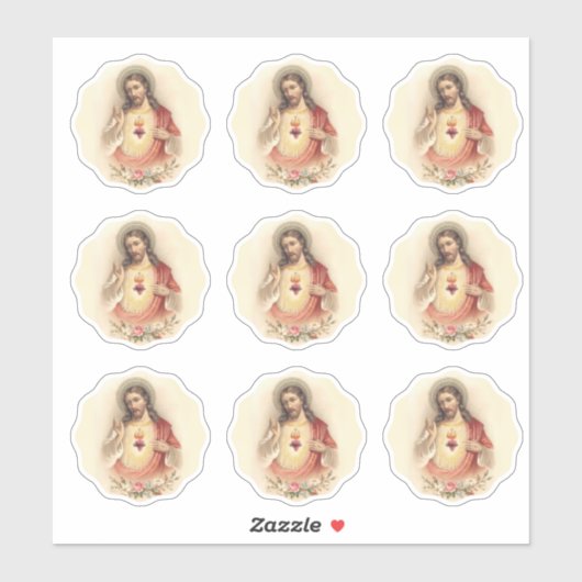 Heilig Hart Jezus Religieuze Goddelijke Barmhartig Sticker (Vel)