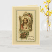  Heilig Hart Jezus Verjaardag Kaart (Gele Bloem)