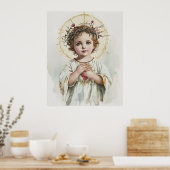 Heilig Hart Kind Jezus  Religieus Poster (Keuken)