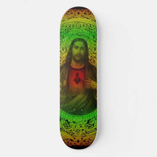 Heilig hart van Jesus Rastafari Skateboard (Voorkant)